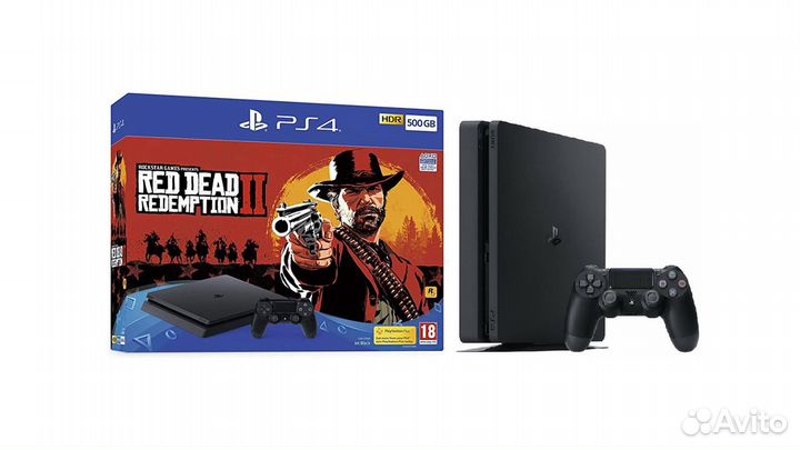 PS4 Slim + Red Dead Redemption Новая + 400 Игр