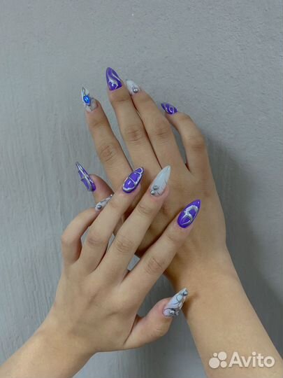 Маникюр гель лак наращивание