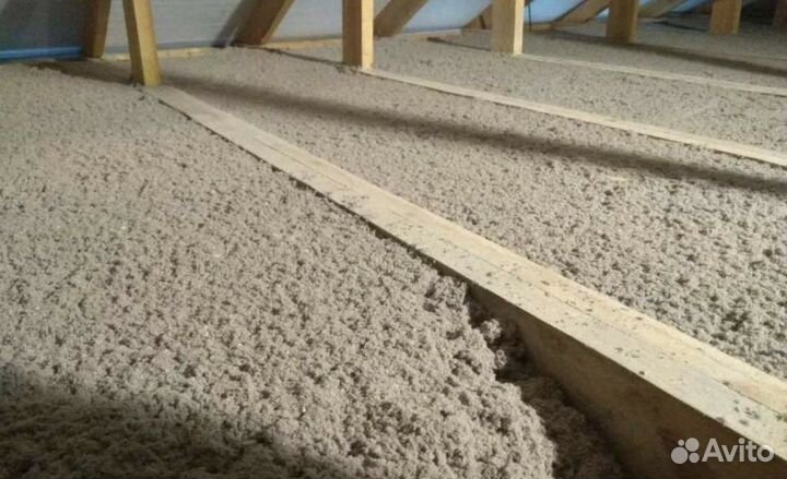 Утепление дома эковатой