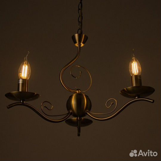 Люстра 'Кохия' 3х40Вт Е14 бронза 50х50х59(30)см