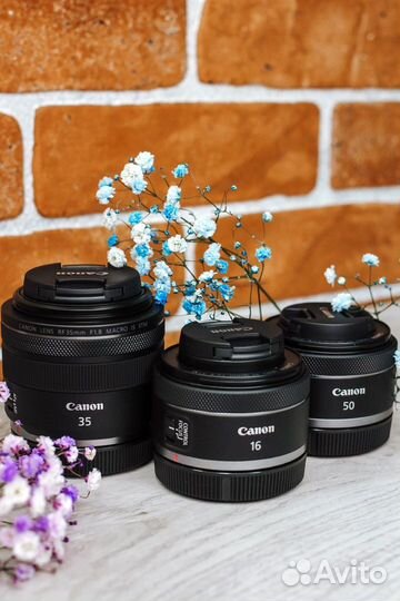 Объектив Canon RF 16, RF 35, RF 50, RF 85, RF 100