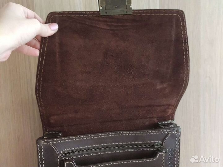 Мужской кожаный портфель-сумка