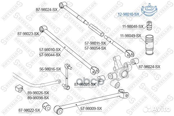 12-98010-SX опора амортизатора заднего Toyota