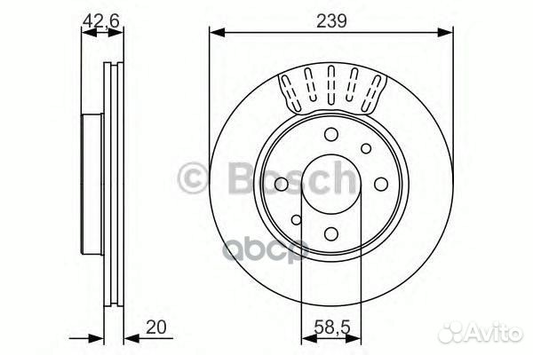 Диск тормозной передний 0986479082 Bosch