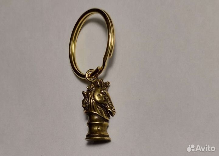 Брелок Шахматный конь из латуни