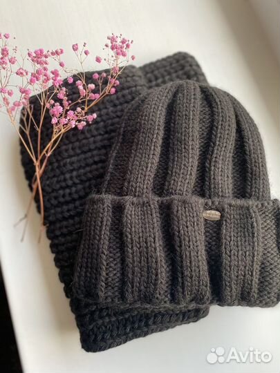 Шапка и шарф комплект вязаные