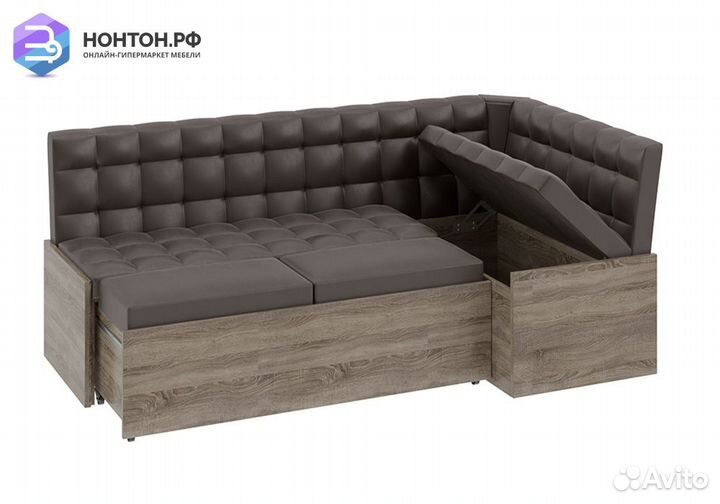 Скамья угловая Форест дуб сонома трюфель / кожзам