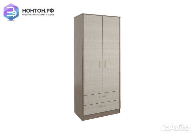 Шкаф двухдверный с ящиками Юта крослайн карамель