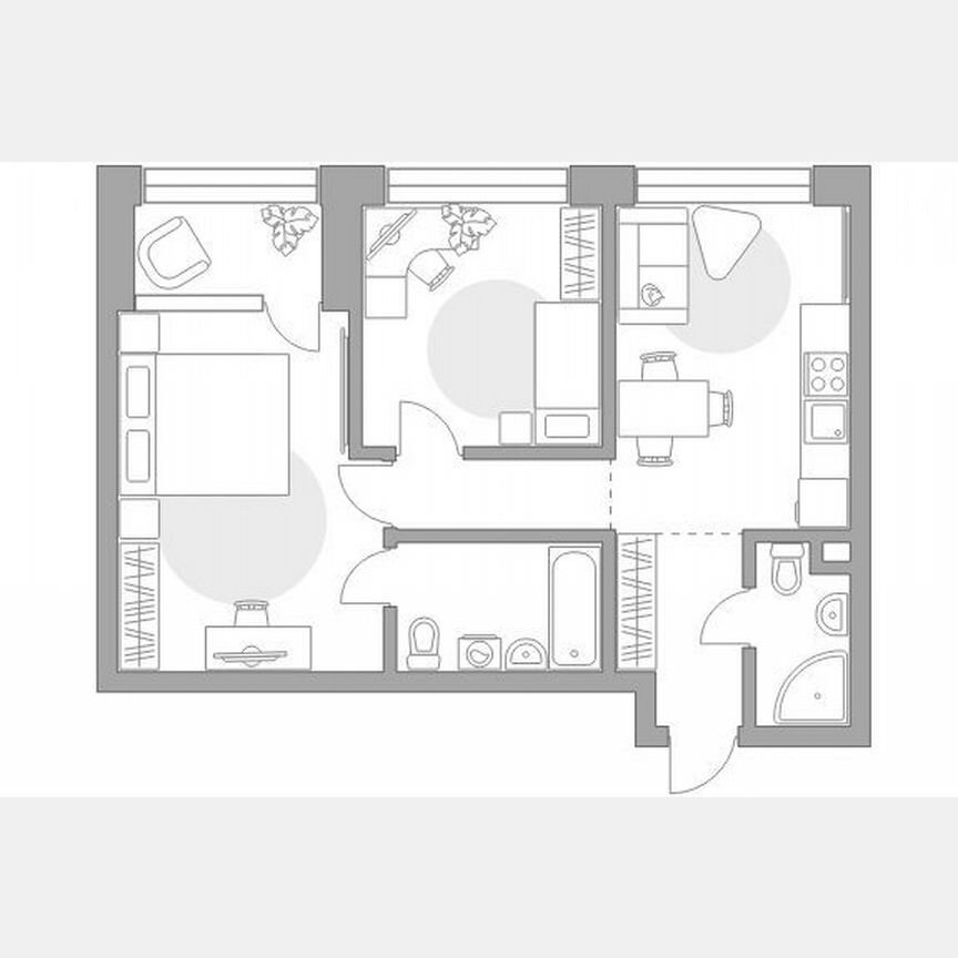 2-к. квартира, 57,3 м², 5/39 эт.