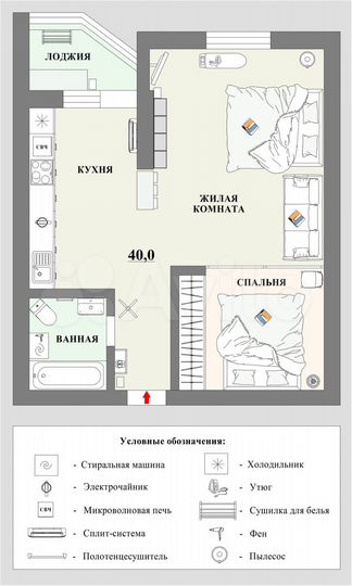 1-к. квартира, 35 м², 9/25 эт.