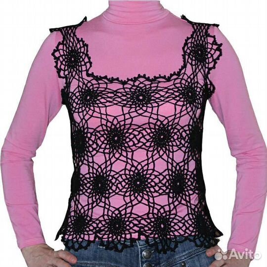 Новый жилет Паутинка 42р хлопок ручная работа