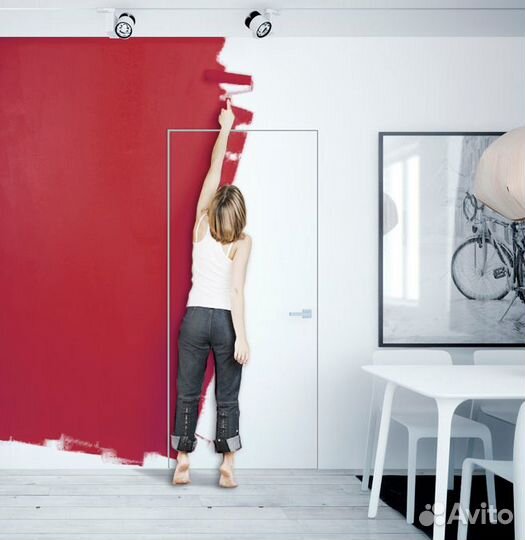 Дверь-невидимка грунтованная под покрасу