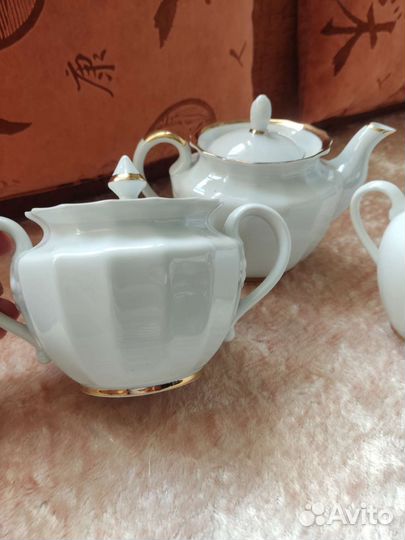 Сахарница фарфор Золотая лента