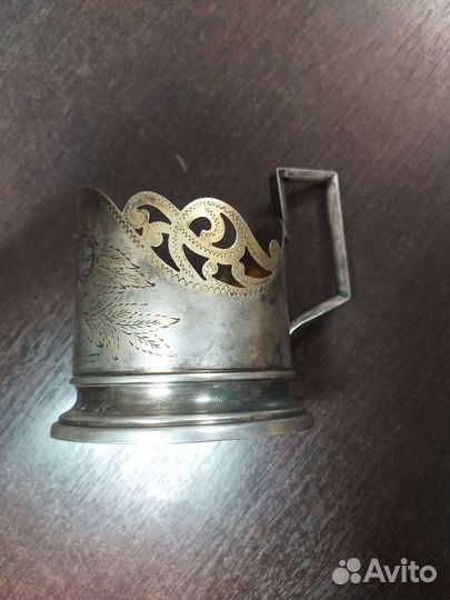 Серебряный подстаканник СССР 875п. с головой
