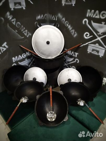 Чугунный казан + печь + шумовка в подарок