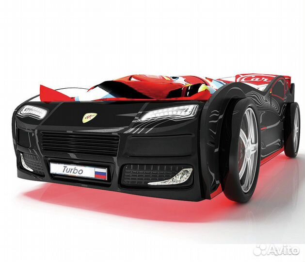 Кровать-машина Турбо Чёрная