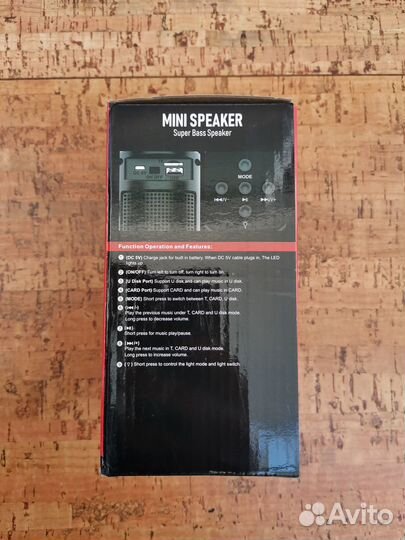 Портативная колонка 5Вт Подсветка