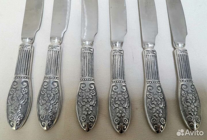 Винтажный набор столовых ножей рмз