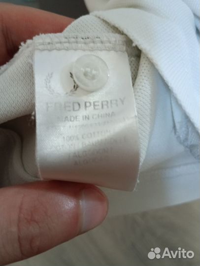 Мужское поло Fred perry белое оригинал