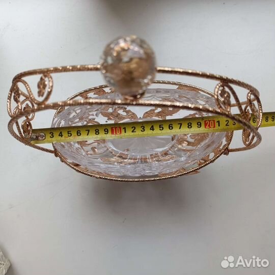 Ваза корзинка с инкрустацией 23х12,5х31см