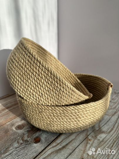 Корзины из джута интерьерные 2 шт