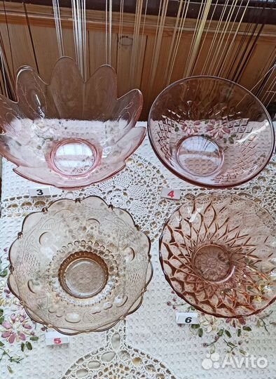 Посуда из цветного стекла СССР