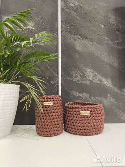 Корзиночки из трикотажной пряжи