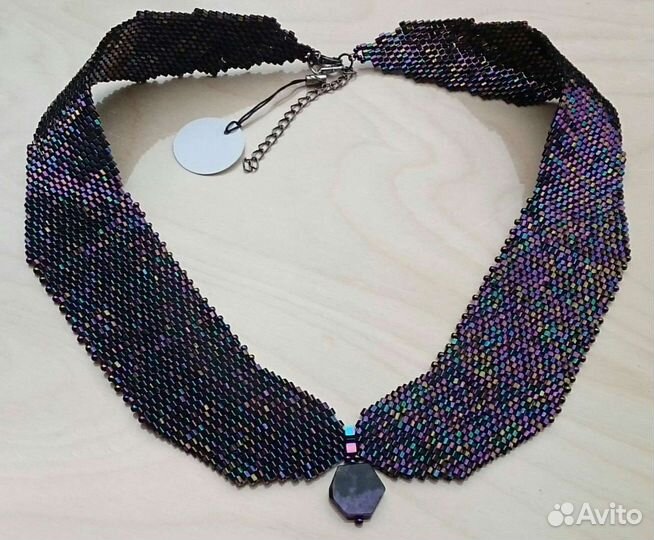 Колье воротник из бисера ручной работы новое