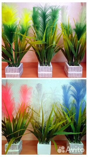 Искусственные растения в горшках