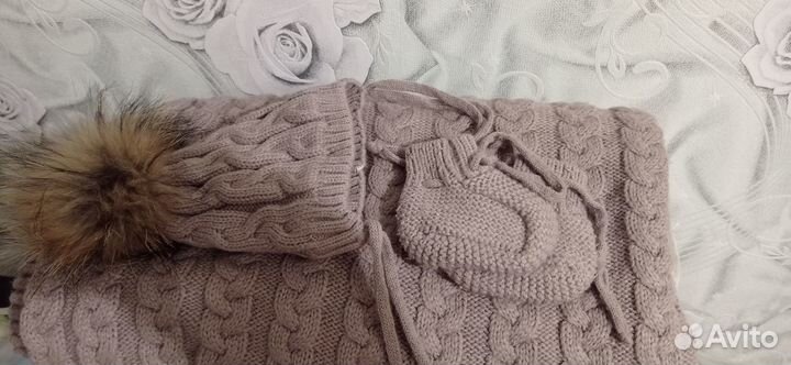 Вязаный плед на выписку