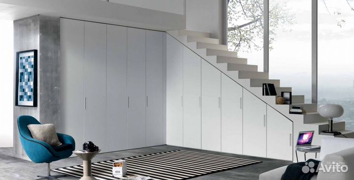 Шкаф купе под лестницу изготовление под заказ