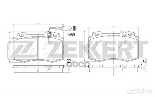 Колодки торм. диск. передн. с датчиком MB C-Cla