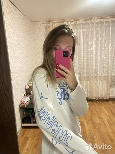 Лонгслив белый оверсайз