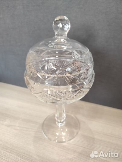 Ваза конфетница хрусталь
