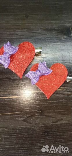 Заколки для волос сердечки