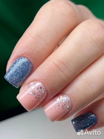 Маникюр, гель-лак, выравнивание н.п., наращивание