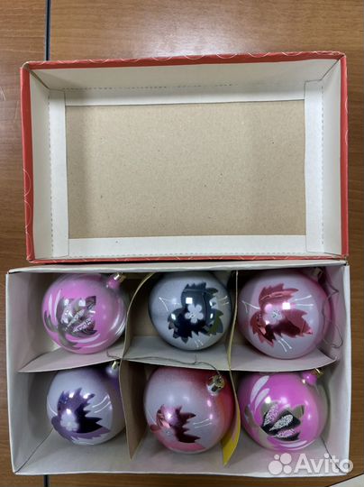 Елочные игрушки СССР набор шаров