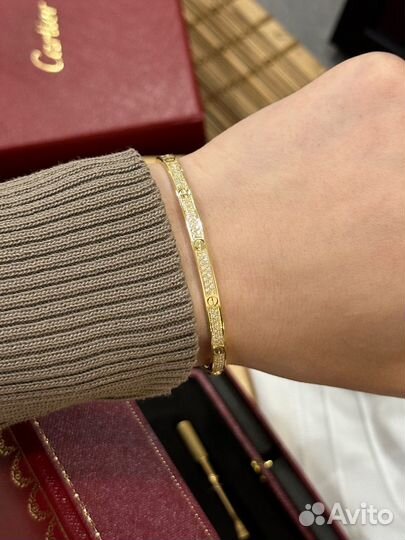 Браслет Cartier love full diamonds