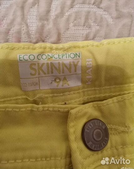 Жёлтые джинсы Kiabi skinny 132-137см 9 лет