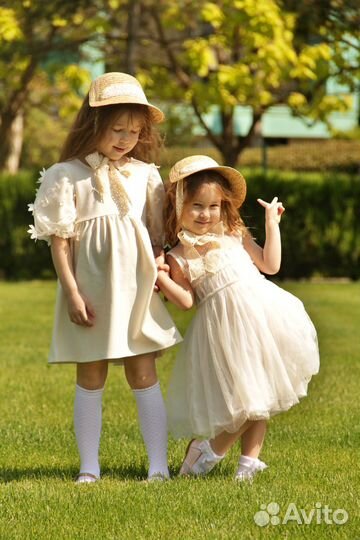 Шляпа чепчик в стиле ретро для малышки (1-4 года)