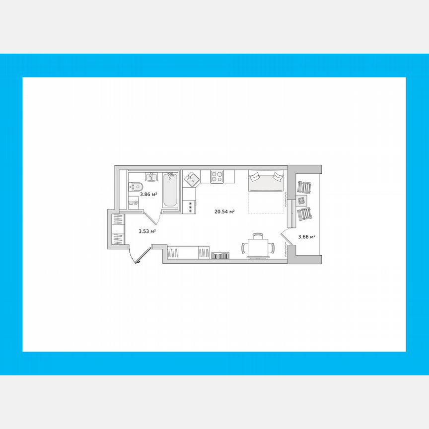Квартира-студия, 27,8 м², 17/21 эт.