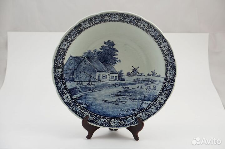 Керамическое настенное блюдо. Винтаж. boch. Delfts