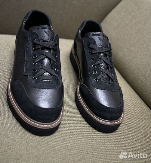 Ботинки armani кожаные