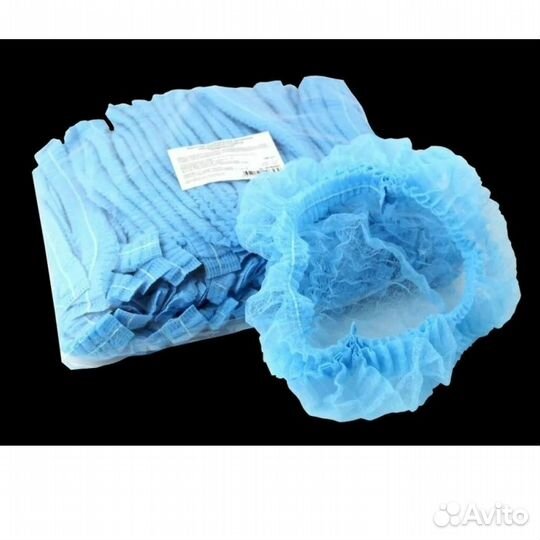 Шапочки одноразовые Шарлотта на резинке 100 шт