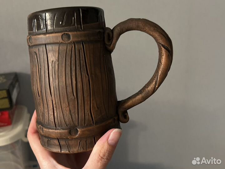 Кружка пивная глиняная