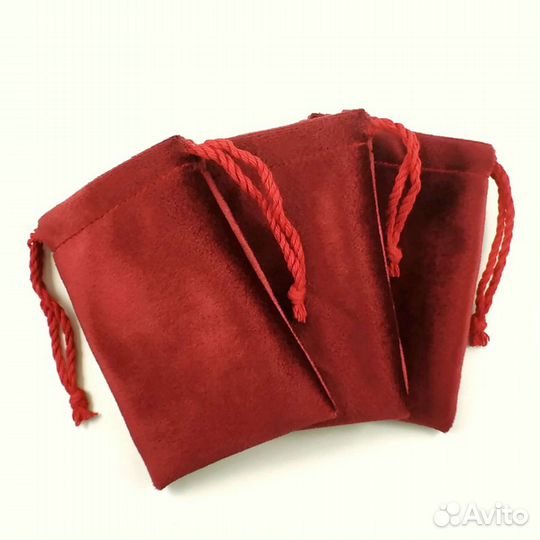 Бархатные мешочки бордовые и синие на шнурке