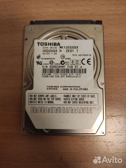 Жесткий диск toshiba 120 GB