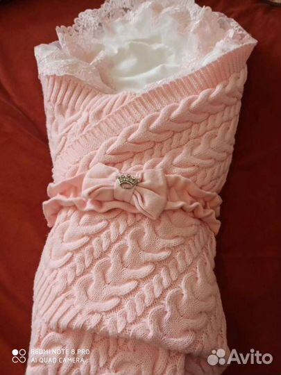 Конверт на выписку для девочки в розовом цвете