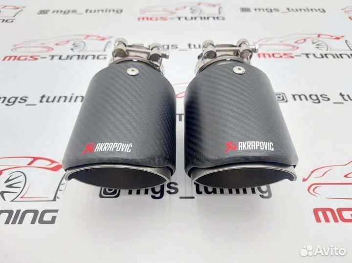 2 Насадки выхлоп Akrapovic Art Sport карбон 102мм