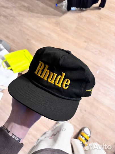 Кепка Rhude Black-Yellow Logo Оригинал